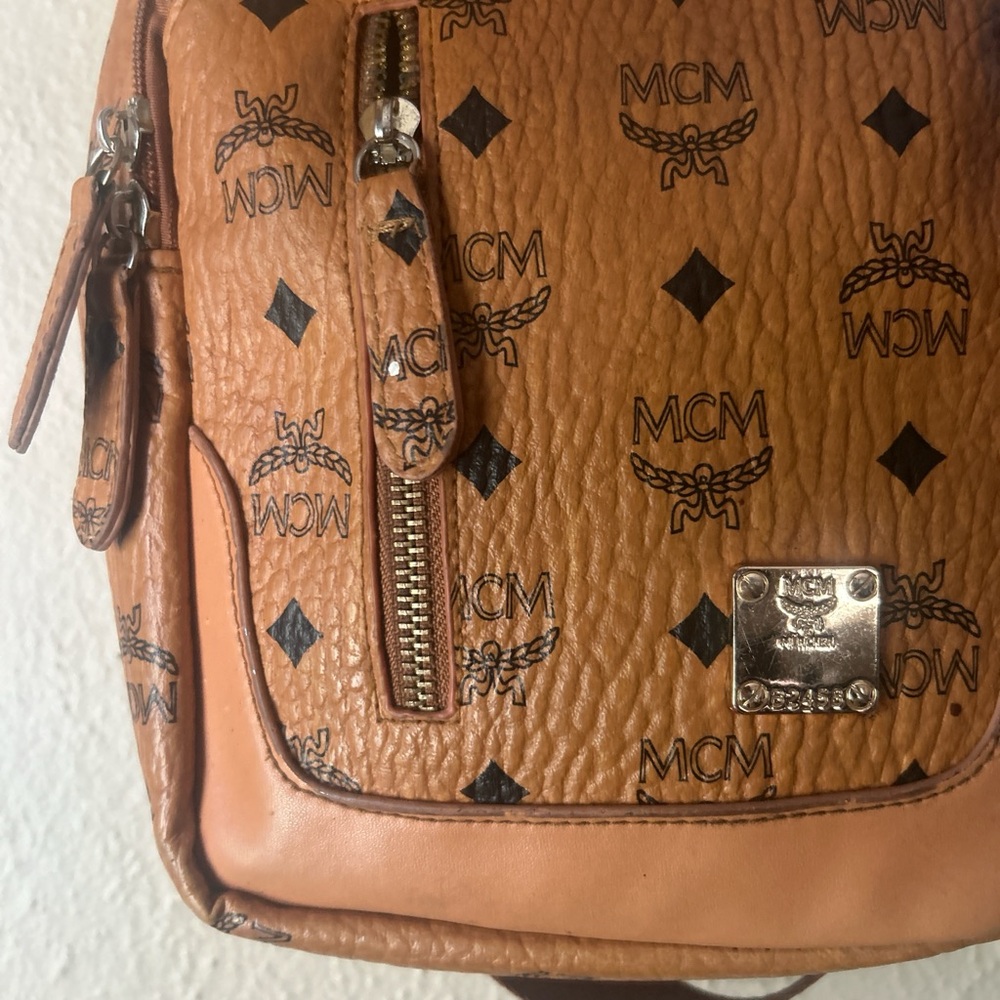 MCM Tan Monogram Sling Bag - Picture 4 of 5